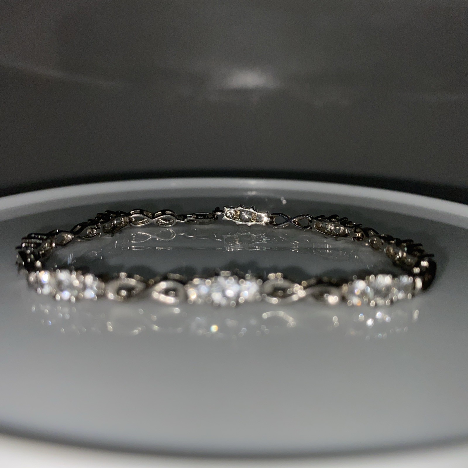 Kay Infinity Bracelet Lab-Created White Sapphires Sterling Silver 7 1/2in