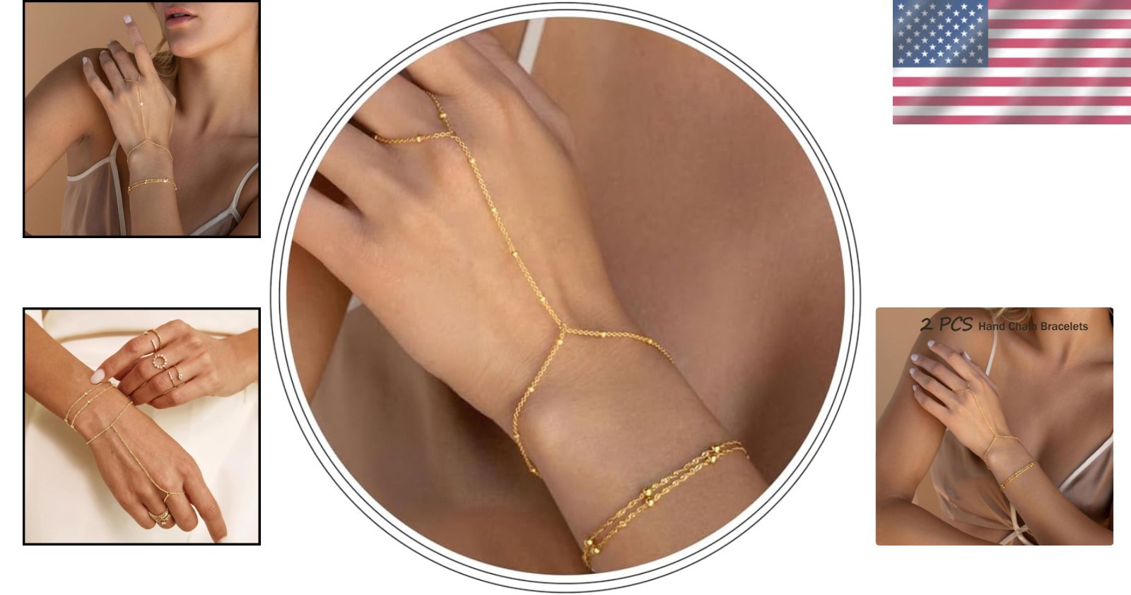 Tarnish-Free 14K Gold and Cubic Zirconia Bracelet Set for Everyday Elegance