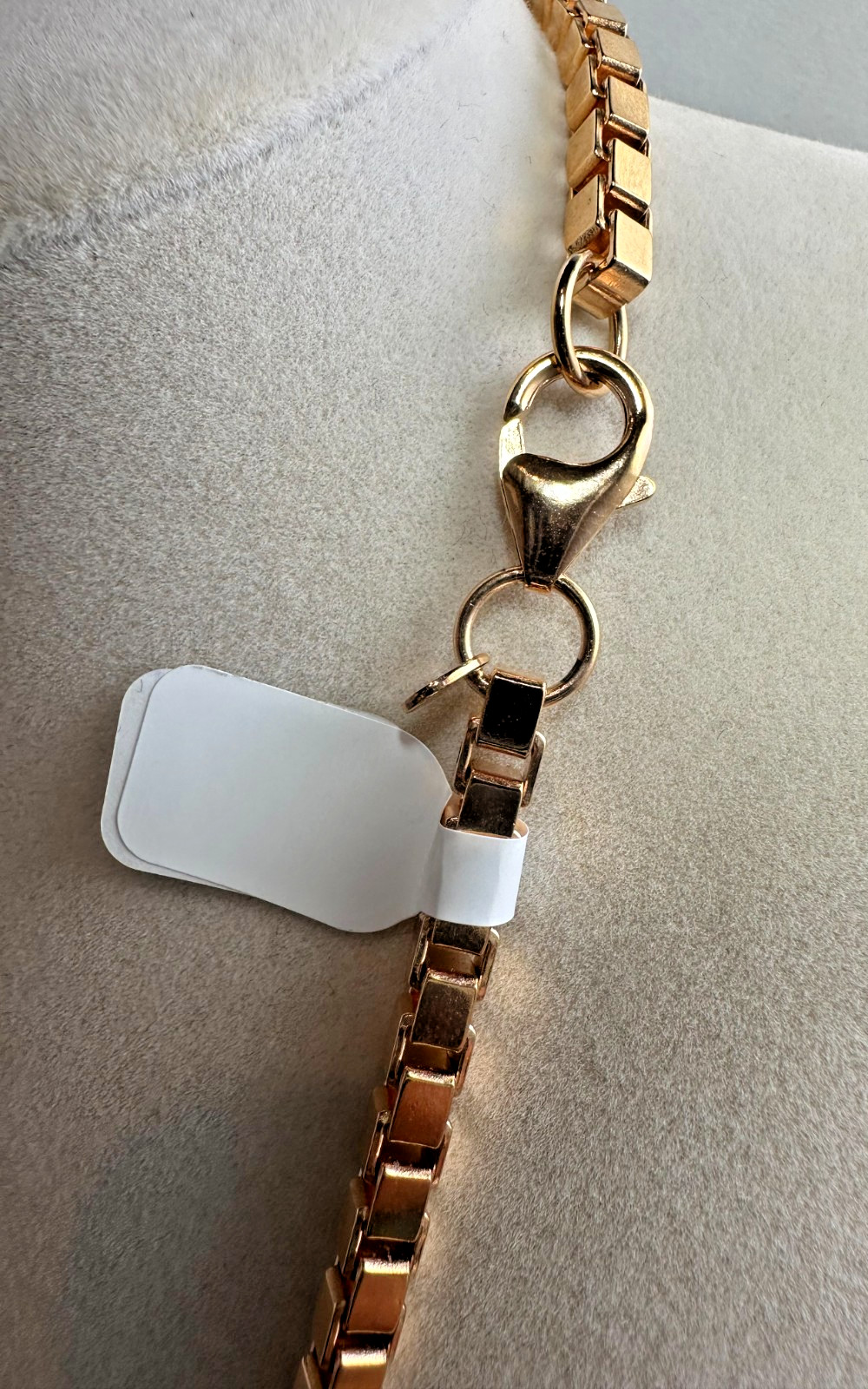 Beautiful Milor Italy Bronze Rose Gold Plate Box Chain necklace. 43.8g. L- 18 in