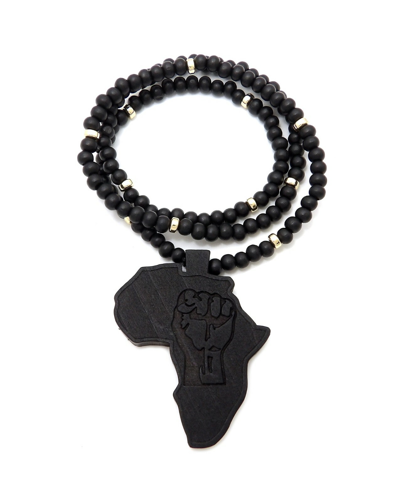 Good Quality Wood Fist Power Africa Pendant 6mm/26″ Wooden Beads Necklace WRC5
