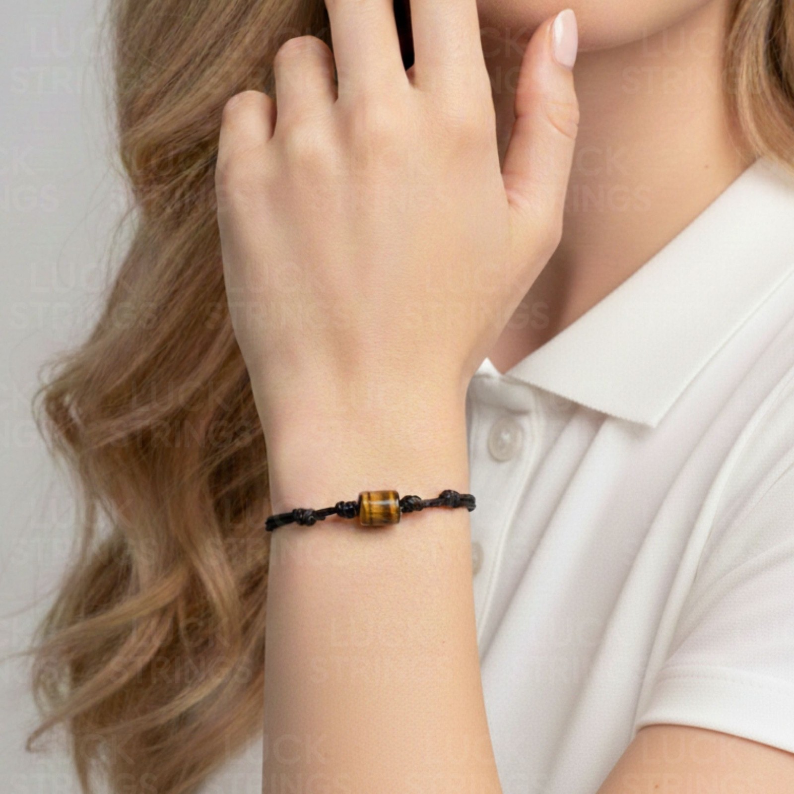 Mens Tiger eye stone bracelet chakra healing gift adjustable minimal unisex gift