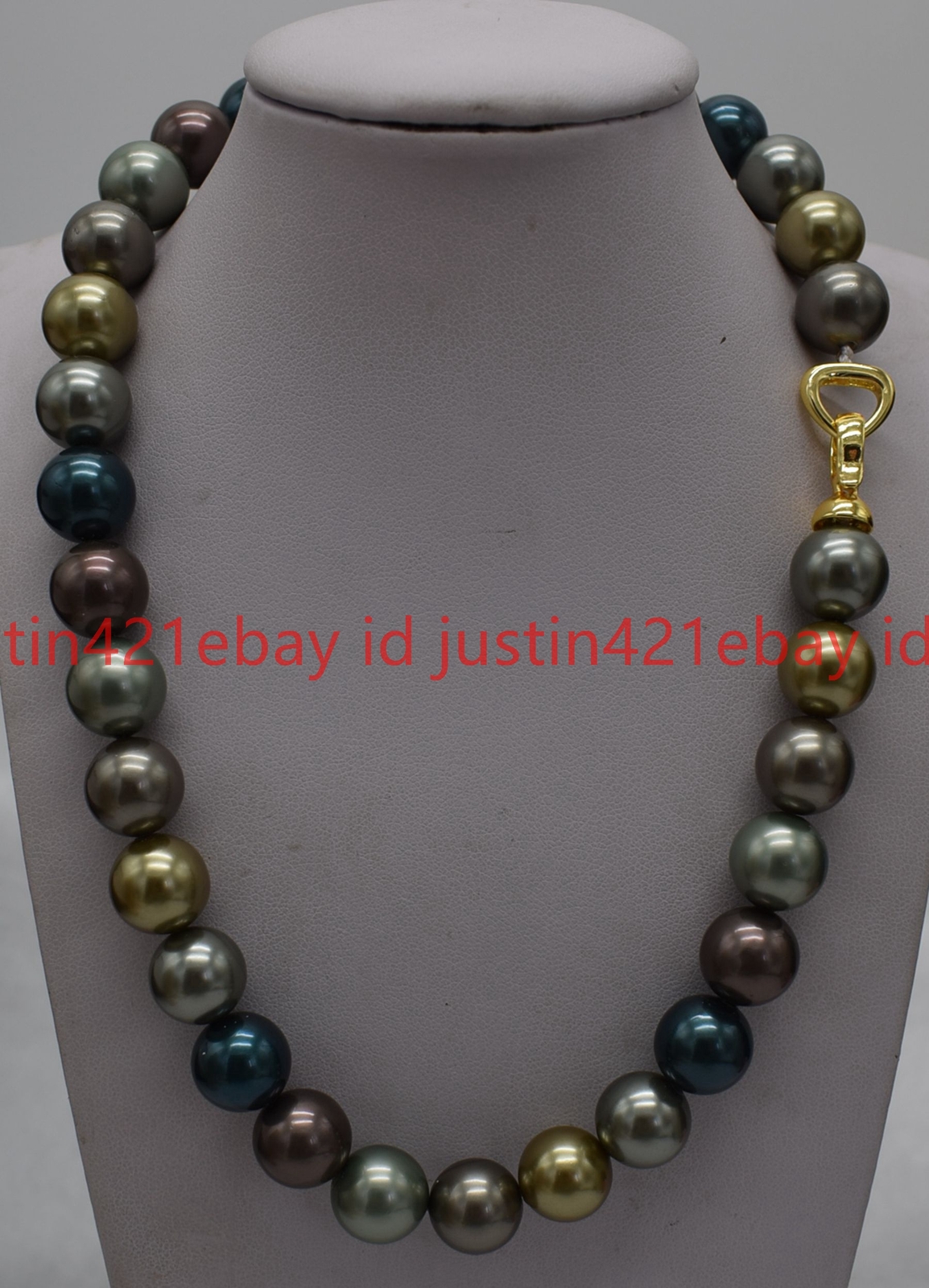 8mm 10mm 12mm 14mm Multicolor Round South Sea Shell Pearl Necklace 18” AAA