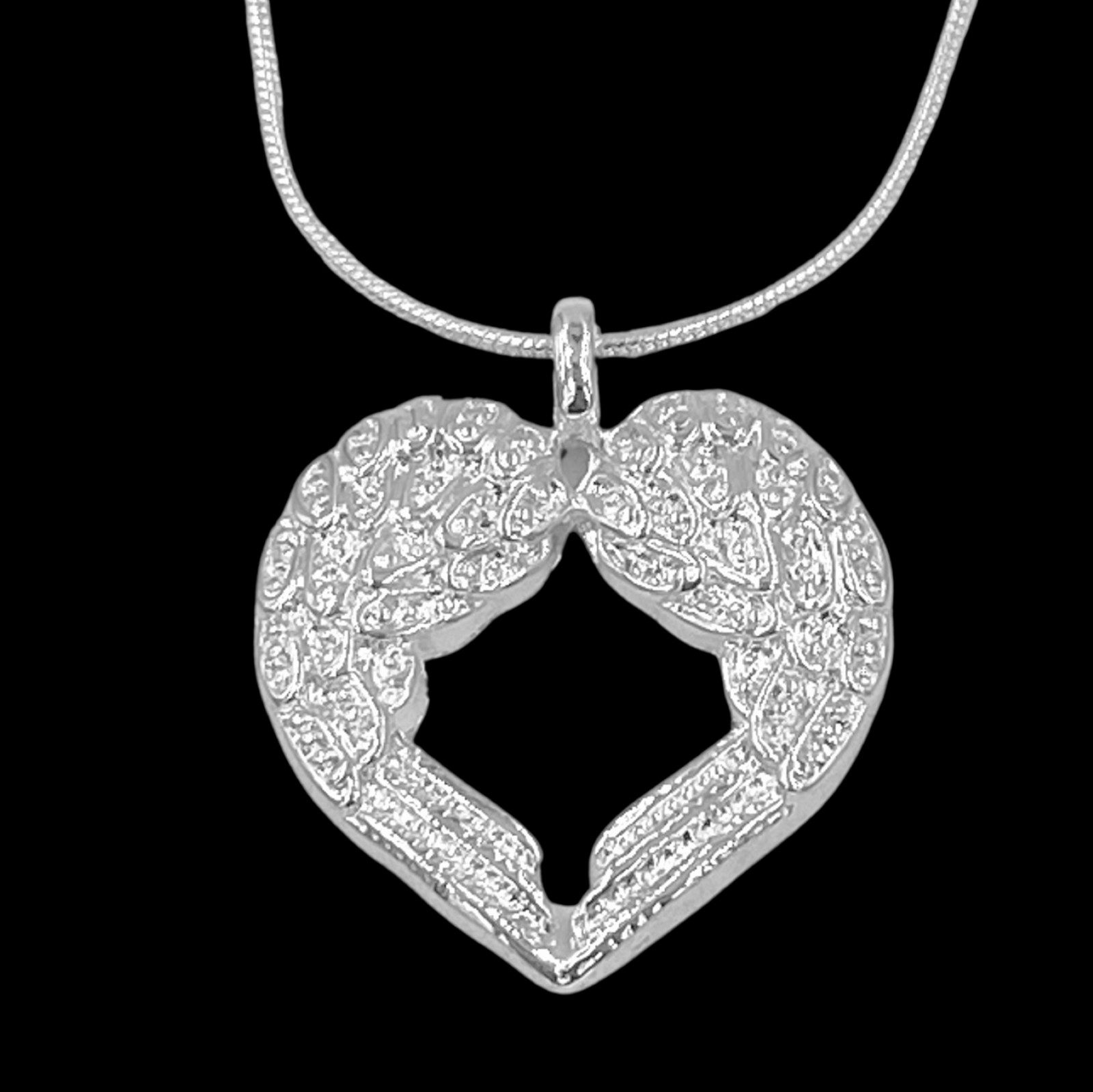 Angel Wings Pendant Necklace Sterling Silver