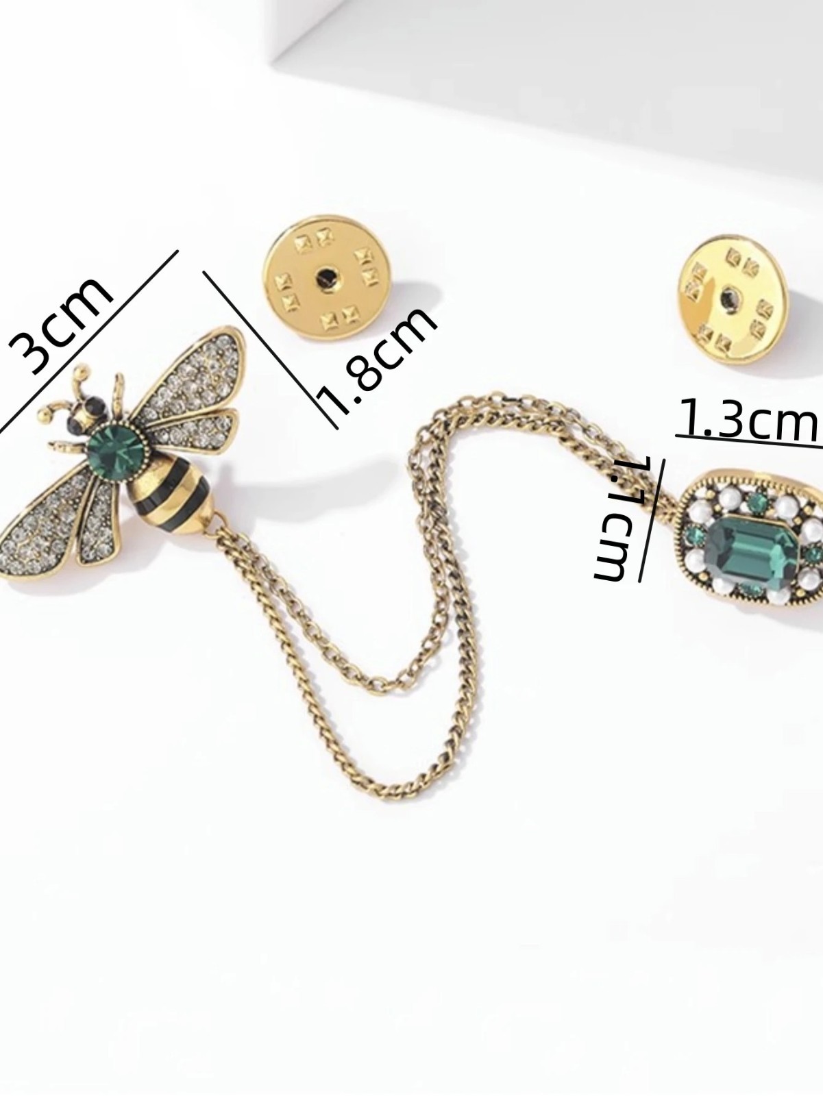 Bee Crystal Brooch Pin Tassel Luxury Women Sweater Jacket Fashion Jewelry Gift