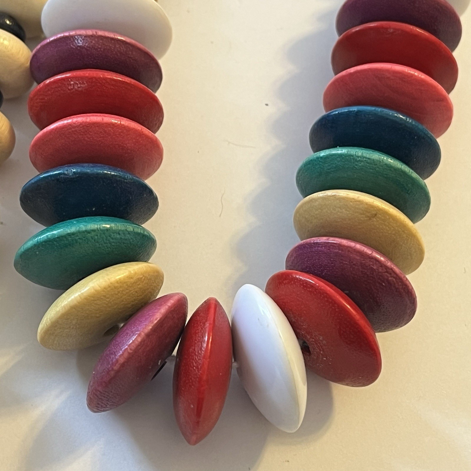 Wood Bead Necklaces & Bangles Chunky Colorful Boho Retro Mixed Jewelry Lot 5 Pcs