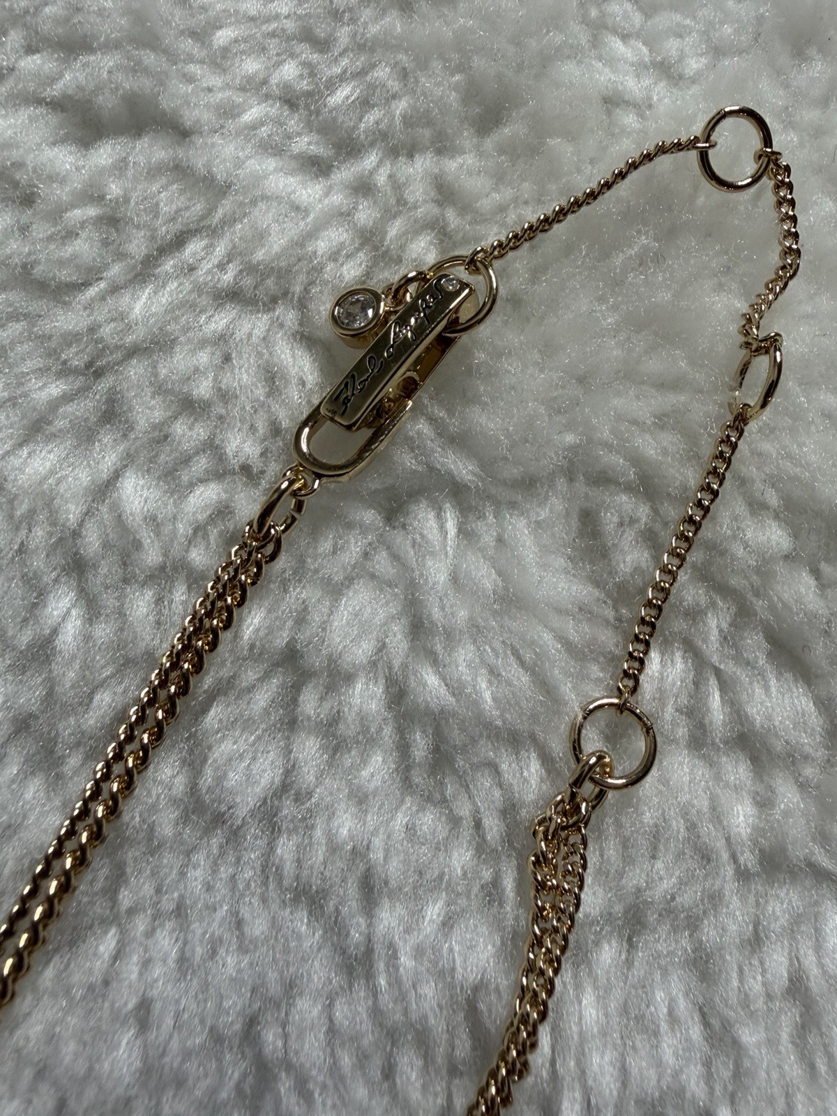 Karl Lagerfeld Double Flower Gold Pendant NWOT Necklace