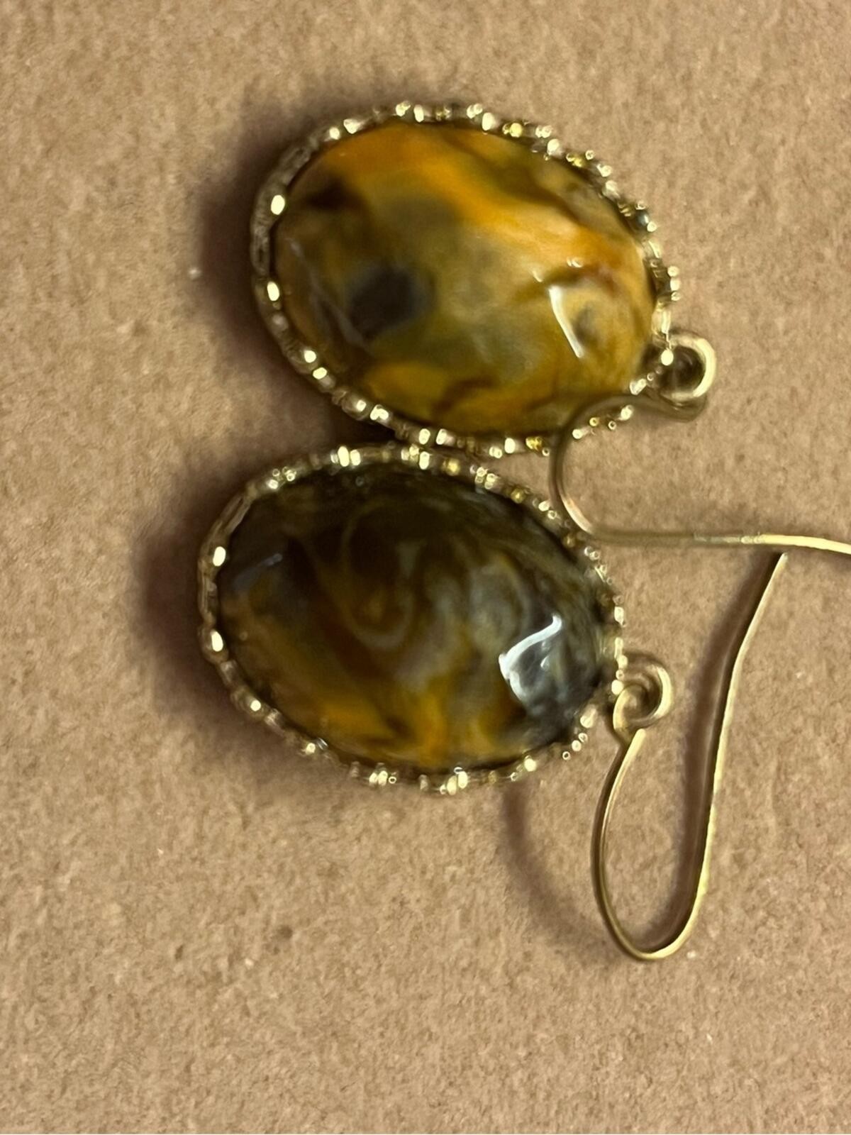 Vintage Amber Topaz Rhinestone Gold Tone Clip Earrings Designer Style