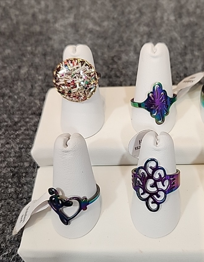 Jewelry 12 Rings Rainbow Collection See Description Lot #211