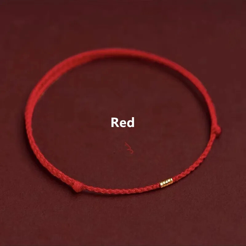 Hand Braided Red Rope Bracelet Copper Luck Bead Hand Rope Bracelet Simple