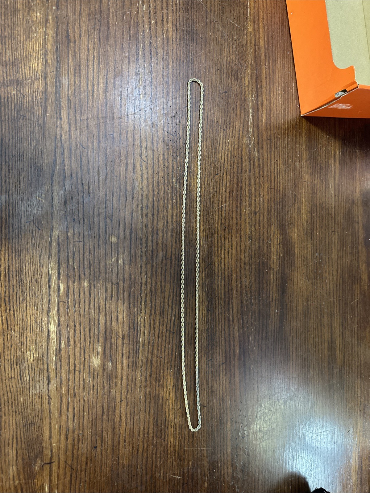 20 Inch Gold plated Rope Chain Necklace No Makers Mark Or Clasp (1)
