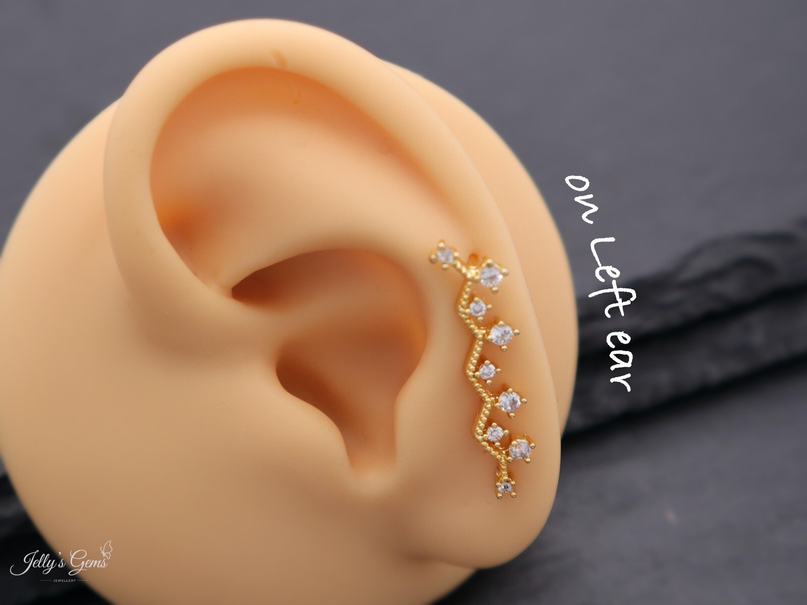 Line Crawler Gold Silver Cartilage Helix Lobe Tragus Conch Earring Gift her UK