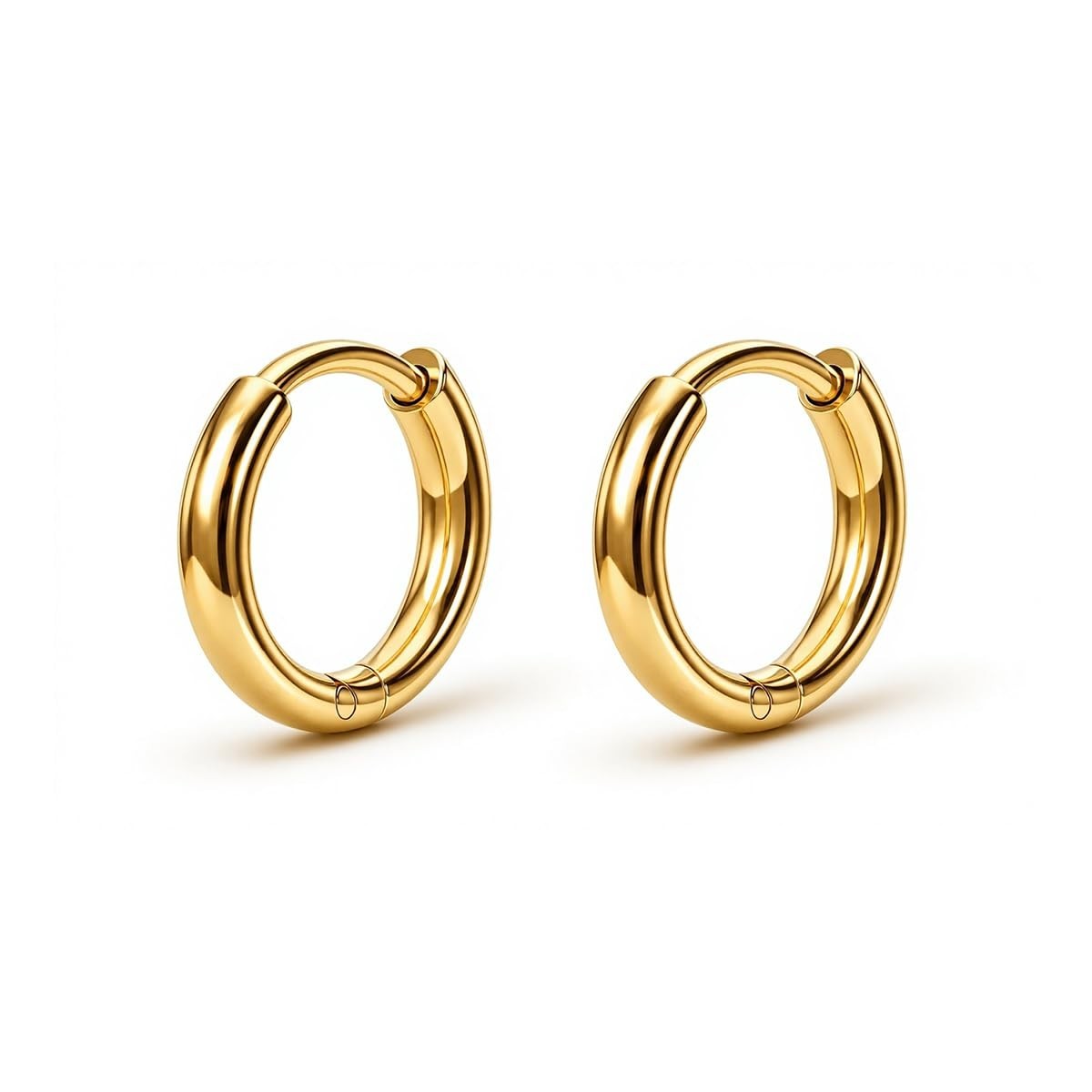 6mm-10mm Surgical Steel Huggie Hoop Earrings Flat Back Stud Set Piercing Jewelry