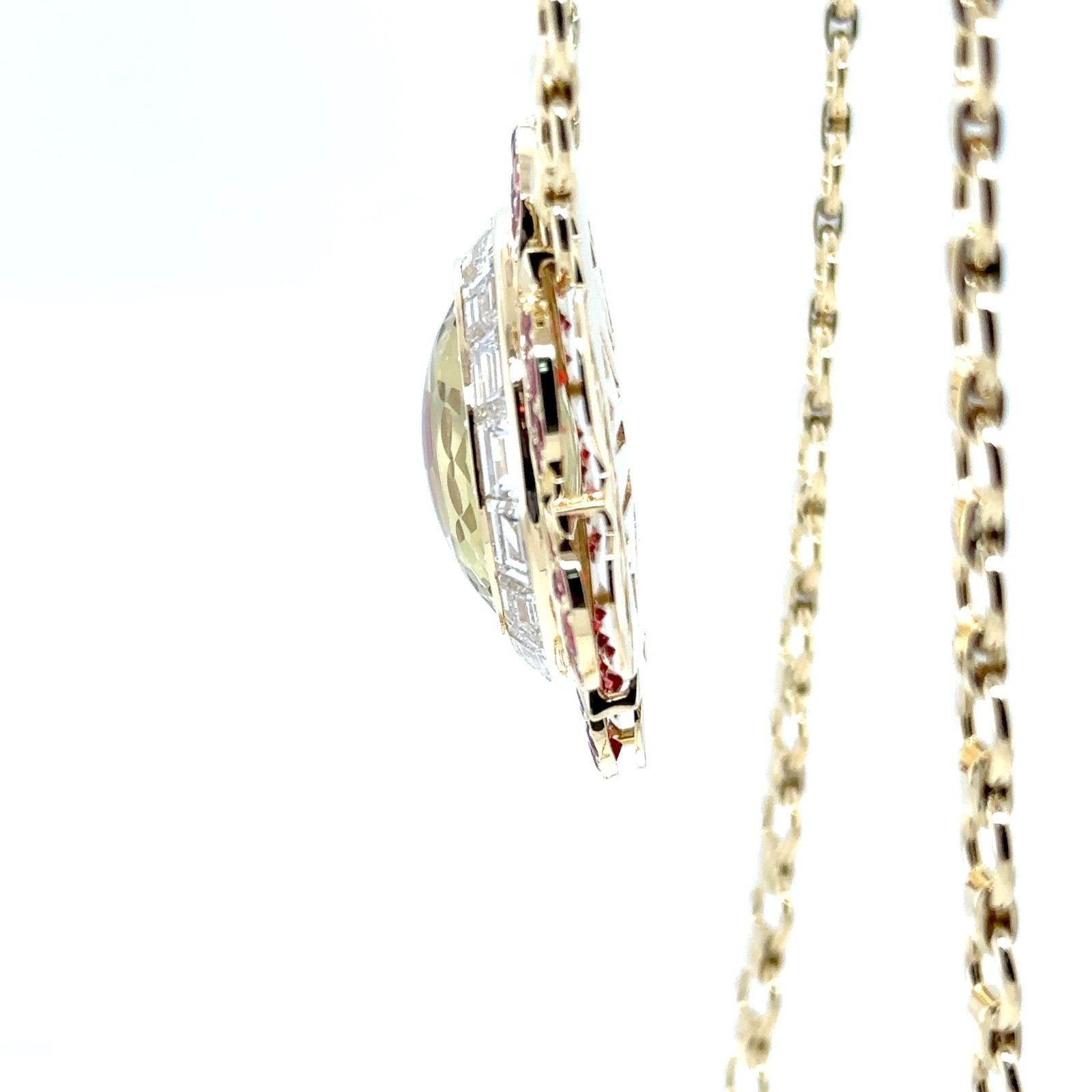 Topaz and Diamond’s Sapphire Gold 18 k , Necklace 20.5 inches TW 53.7 grams