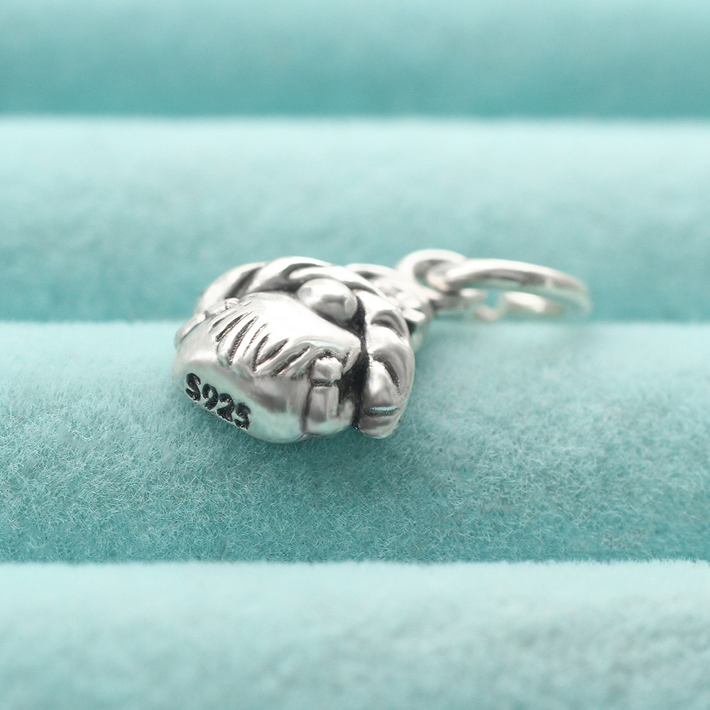 Gnome Pendant Charm In Real 925 Sterling Silver Fairytale Fantasy Dwarf Pixie