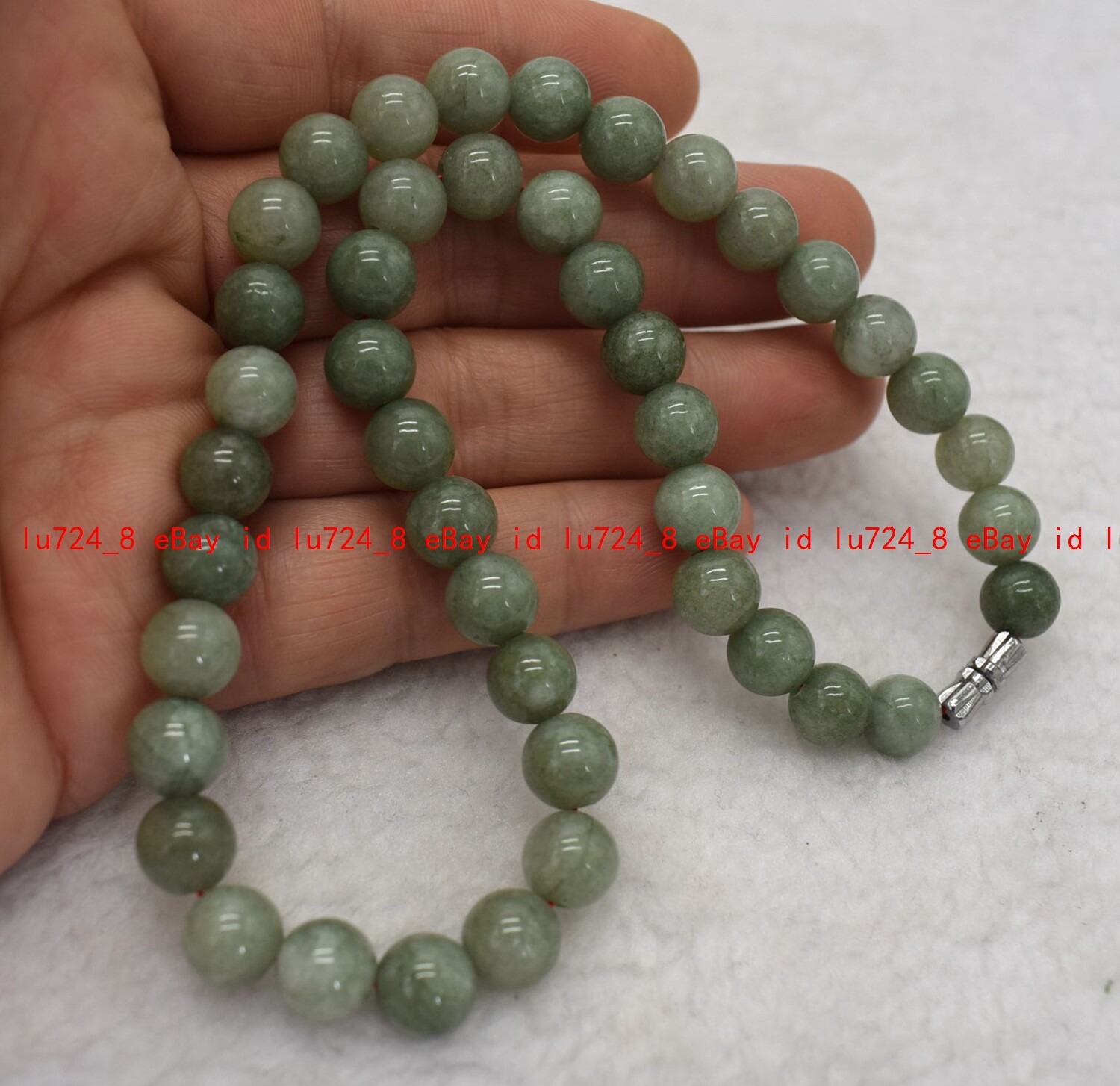 6/8/10mm Natural A Green Jade Jasper Round Gemstone Beads Necklace Bracelet Set