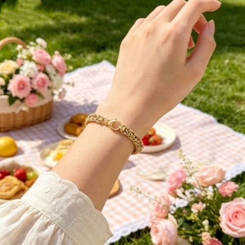 Womens Byzantine Chain Bracelet Classic Braided Link Fashion Jewelry