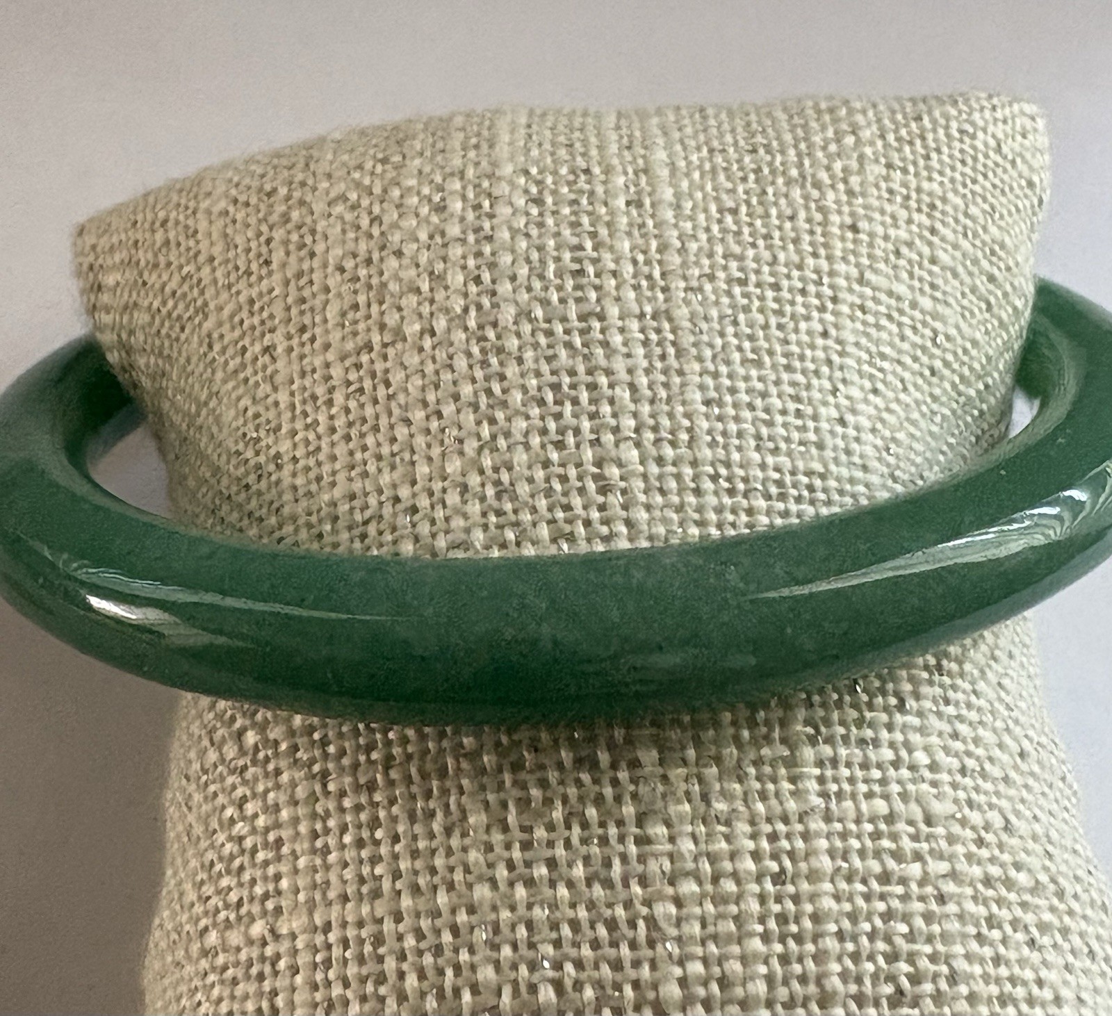 Green Jadeite Jade Color Unknown Material Glass Like Bangle Bracelet