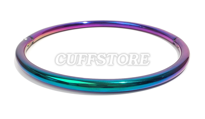 15″ Aluminum Rainbow Eternity Collar Lightweight Locking Collar 8mm – CuffStore