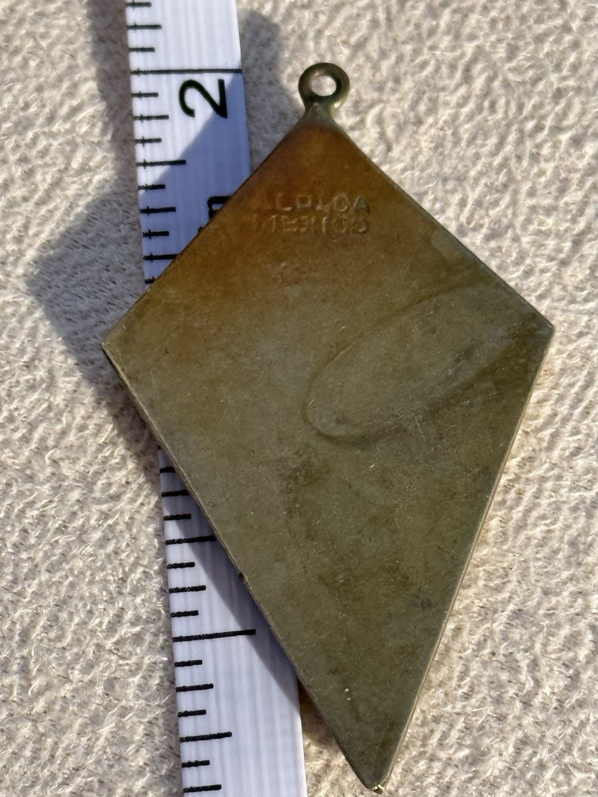 Vintage Alpaca Mexico Abalone Shell Drop Triangle Pendant