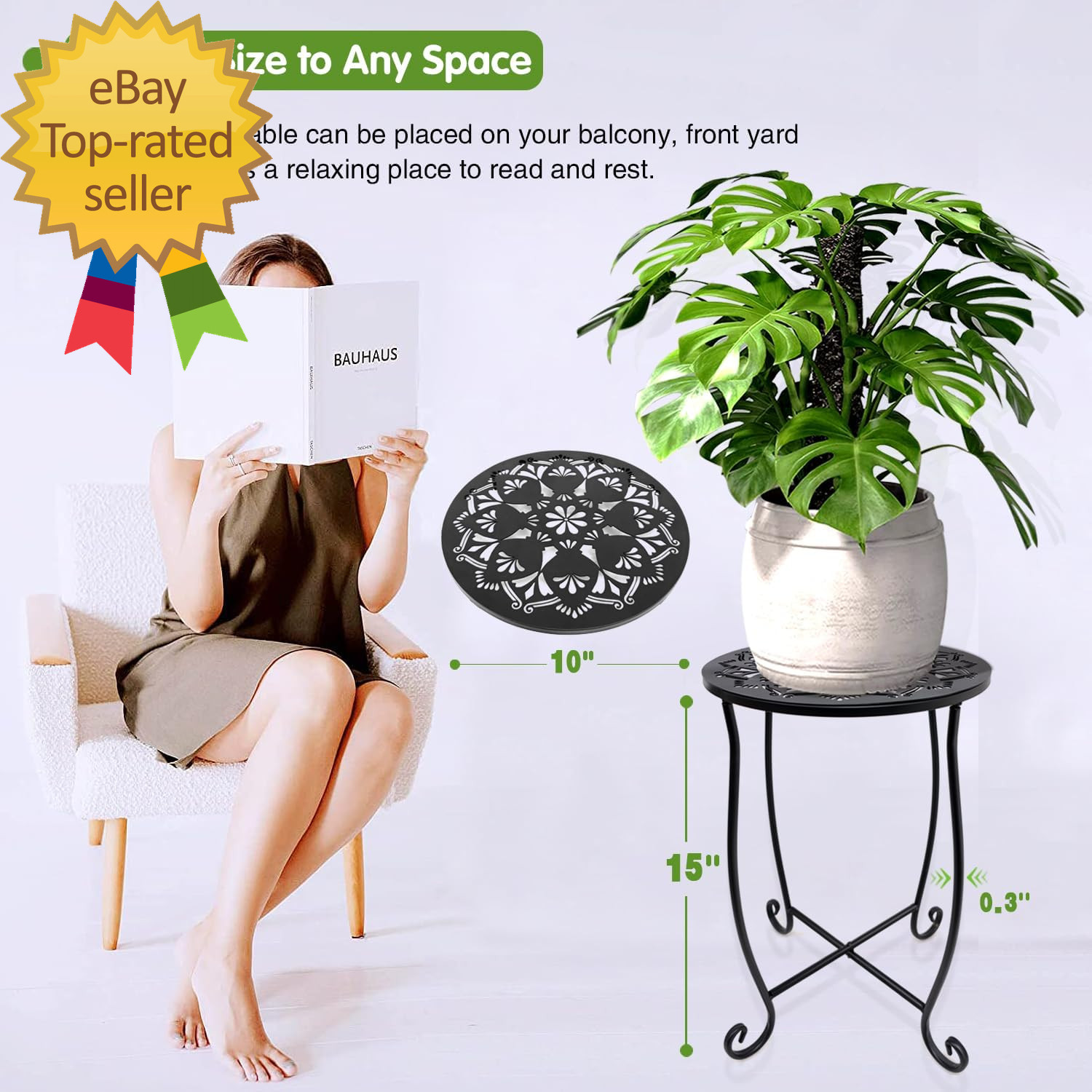 Outdoor Side Tables 2 Pack Patio Side Table Weather Resistant Metal Small round