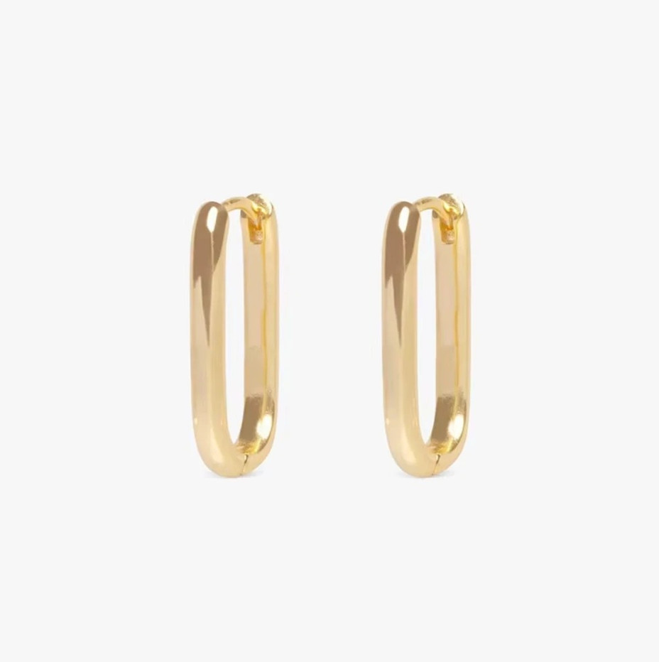1 pair Gold Silver Square Hoop Earrings Unisex Minimalist Chunky Huggie Jewelry