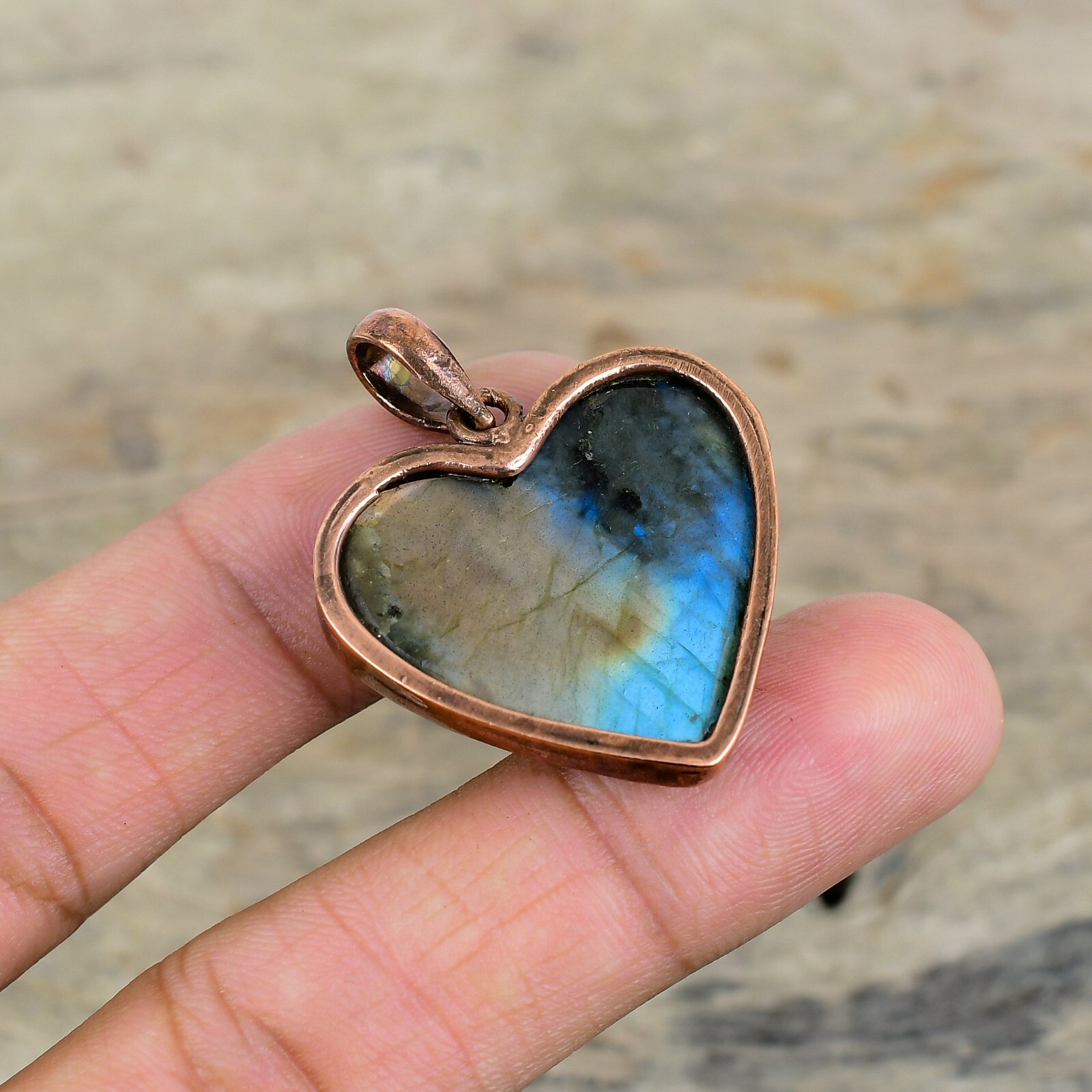 Labradorite Jewelry Copper Gift For Bridesmaid Electroformed Pendant 1.61″