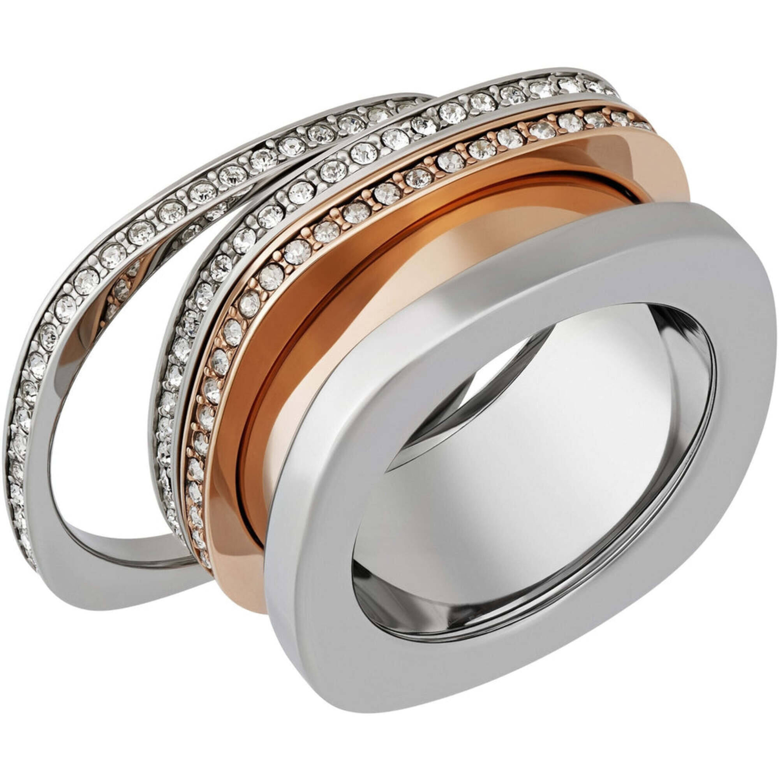 Swarovski Women’s Ring Vio Rhodium and Rose Gold Plated Crystals, Size 7 5152856