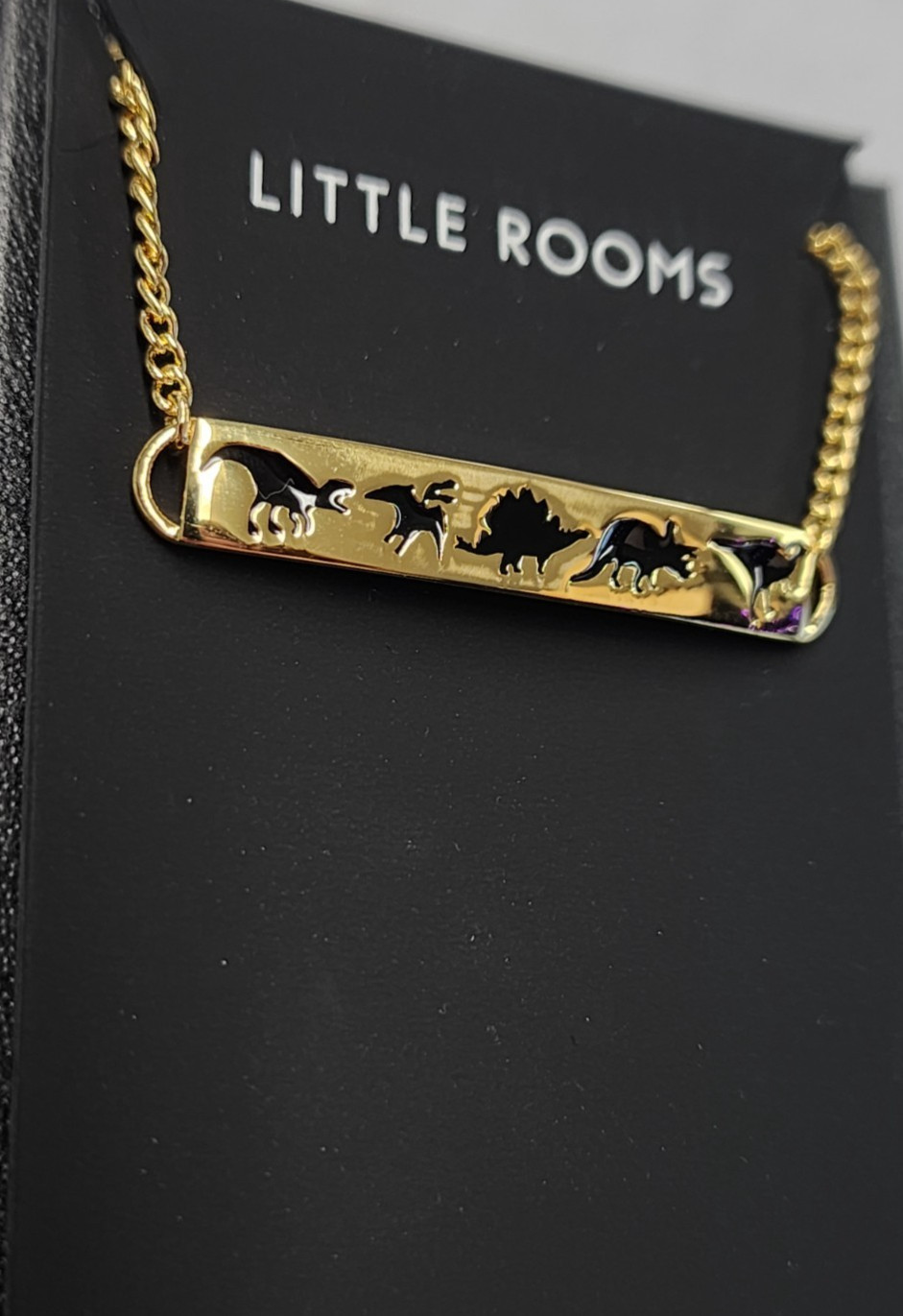 Little Rooms 18K Gold Plated Dinosaur Trail Bracelet 6″+2″