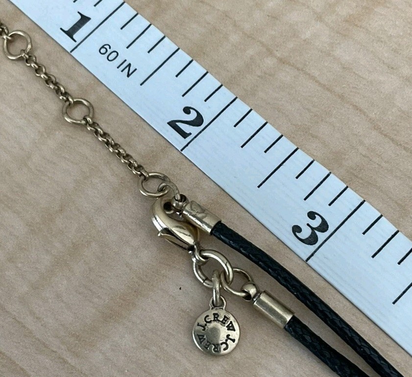 J Crew necklace With Gold Color Discs on black Cord_ Very Good Used Condition