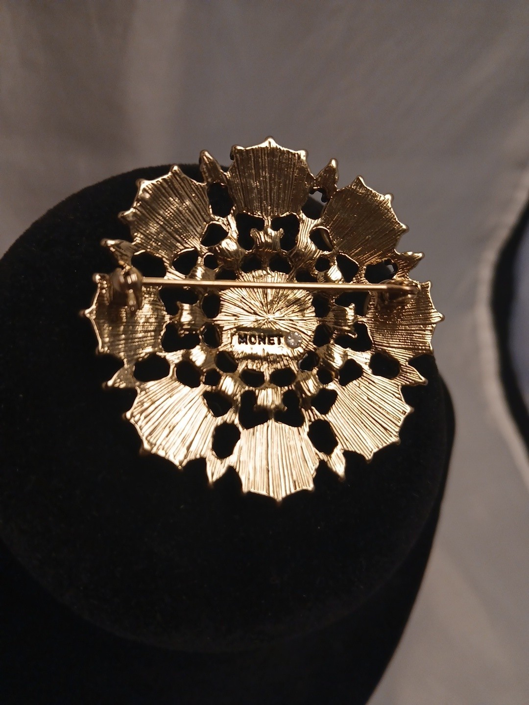 Monet Faux Pearl And Rhinestone Broch