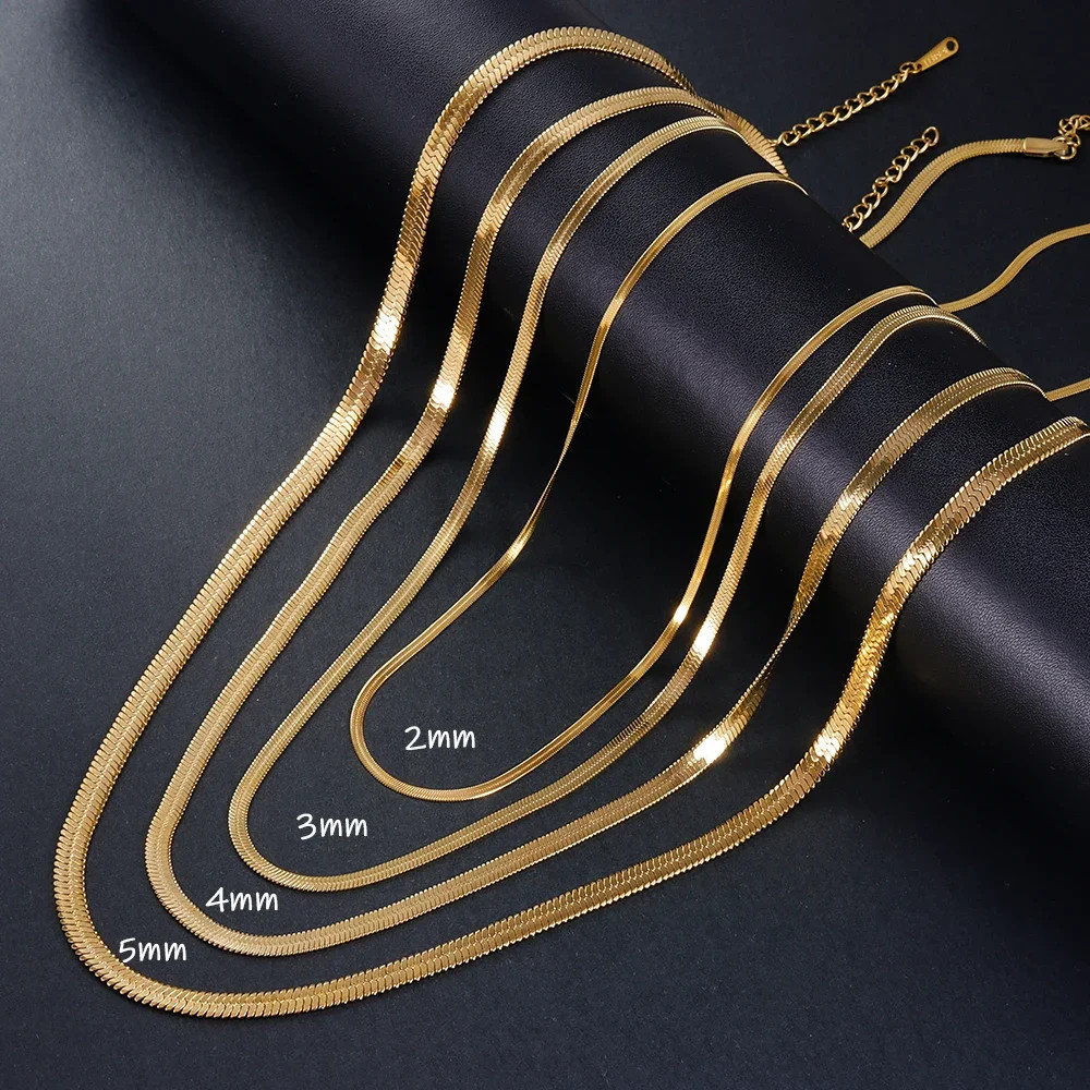 Women Men 925 Sterling Silver Gold Snake Chain Necklace Chains