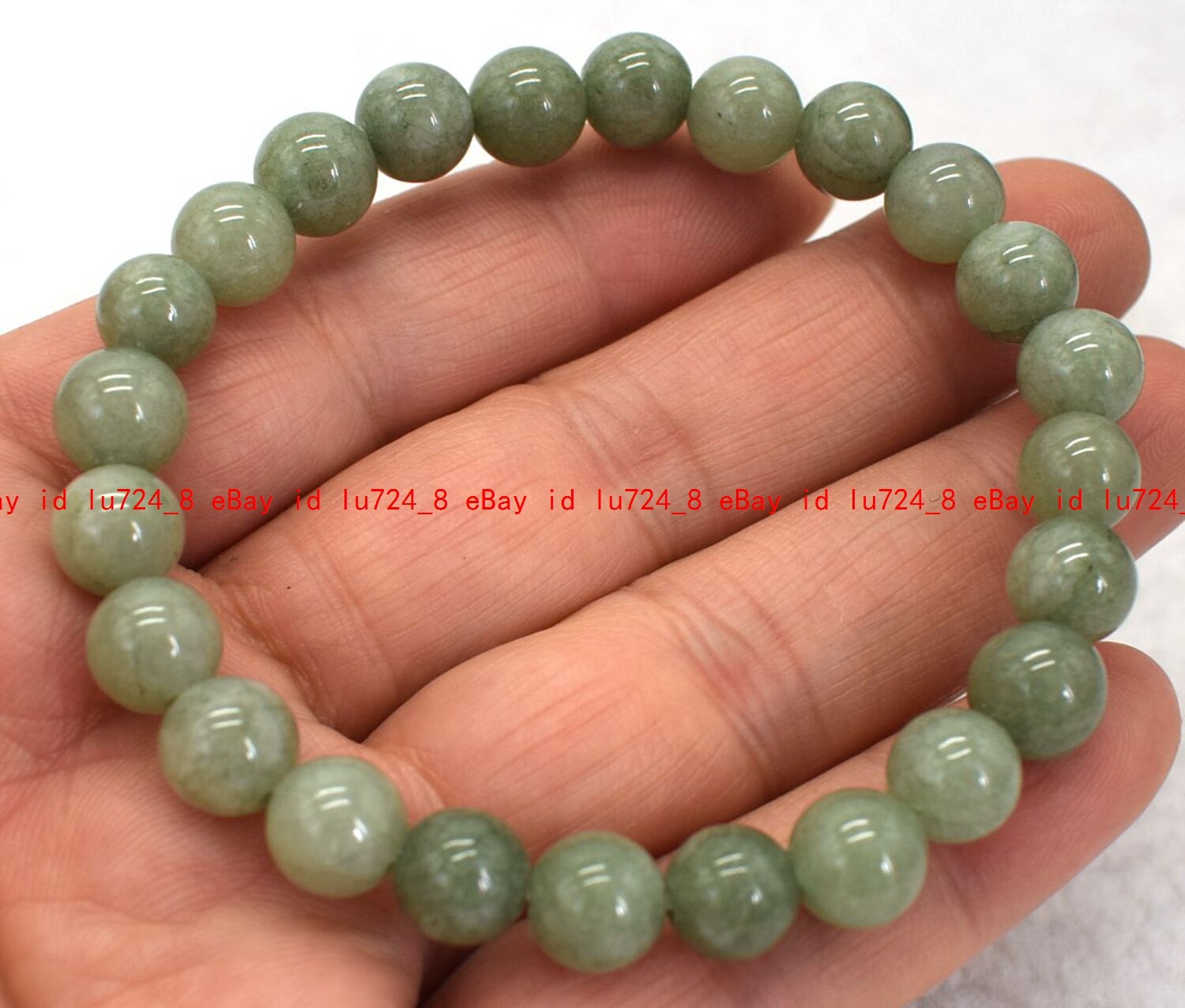 6/8/10mm Natural A Green Jade Jasper Round Gemstone Beads Necklace Bracelet Set