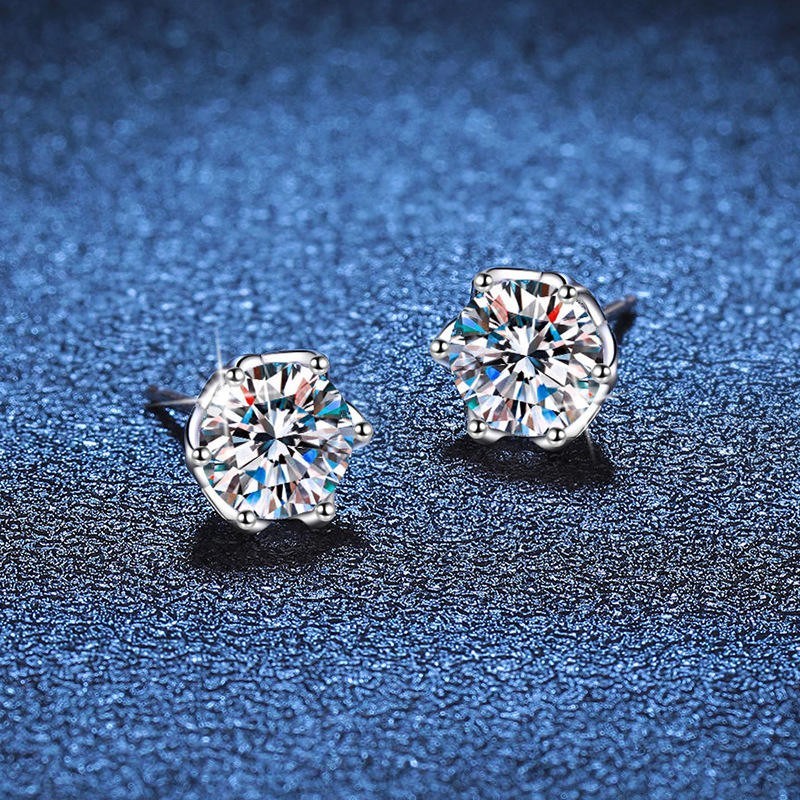 0.44 CT Lab Grown Diamond stud Earing for women 925 Silver 14k White Gold Plated