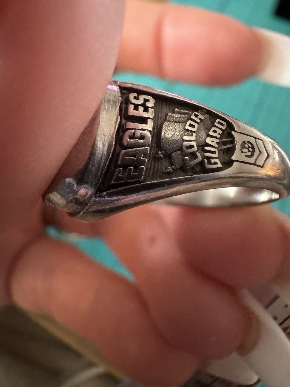 2006 Silver Purple And Clear Stone Class Ring Festering 4×4 Truck Missing Stone