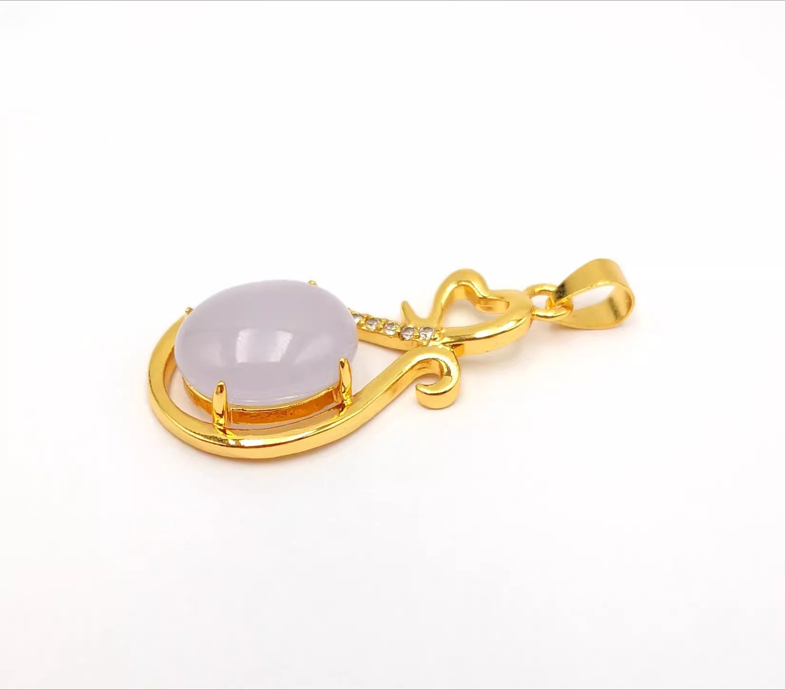 ED Nature Jade Heart Vase Pendant Necklace Gift Jewelry Blessing y New