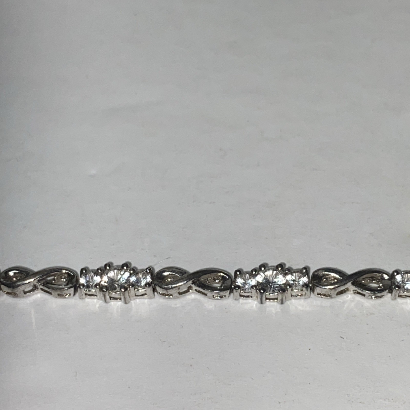 Kay Infinity Bracelet Lab-Created White Sapphires Sterling Silver 7 1/2in