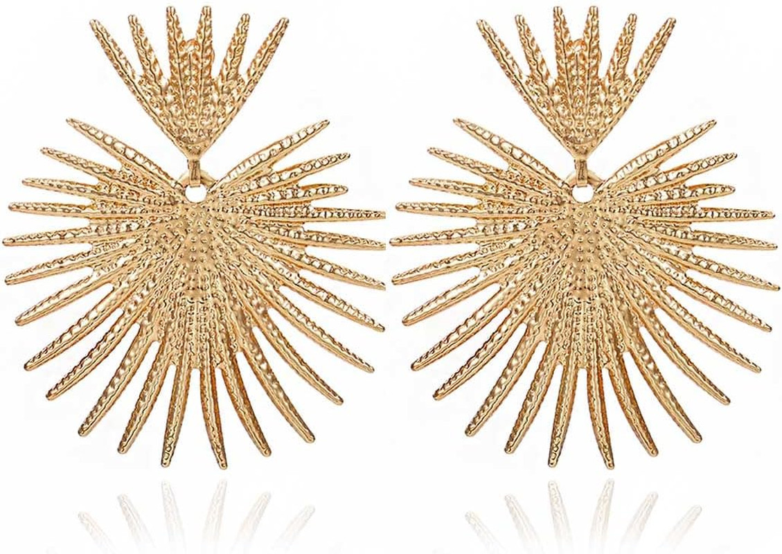 Heart Dangle Earrings Studs Gold Star Statement Earrings Flower Geometric Exagge
