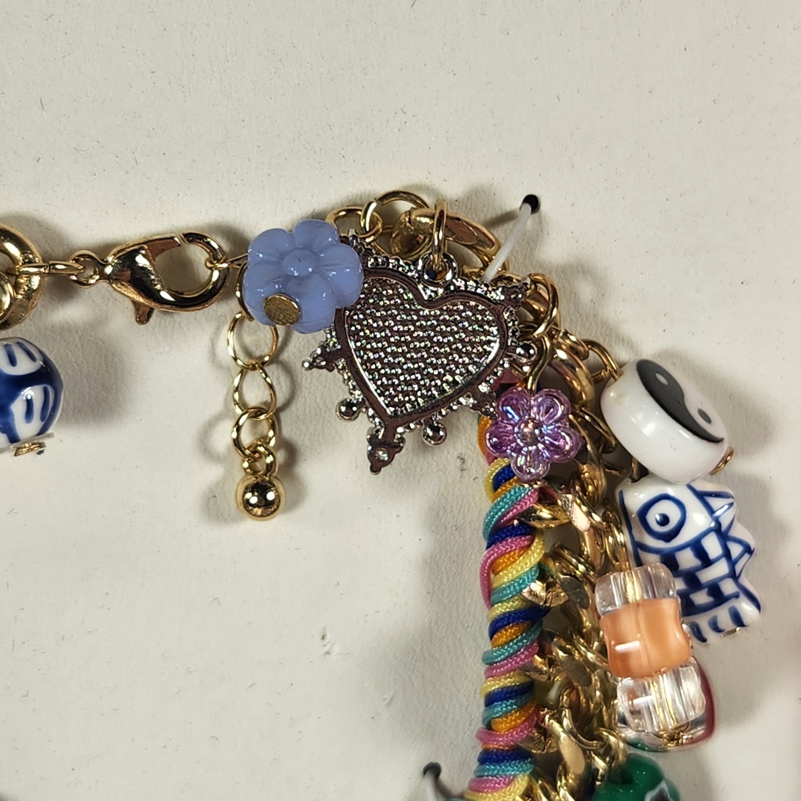 Atterri Bracelet Woman Owned Charm Multi Color Tik Tok Viral Gold Tone