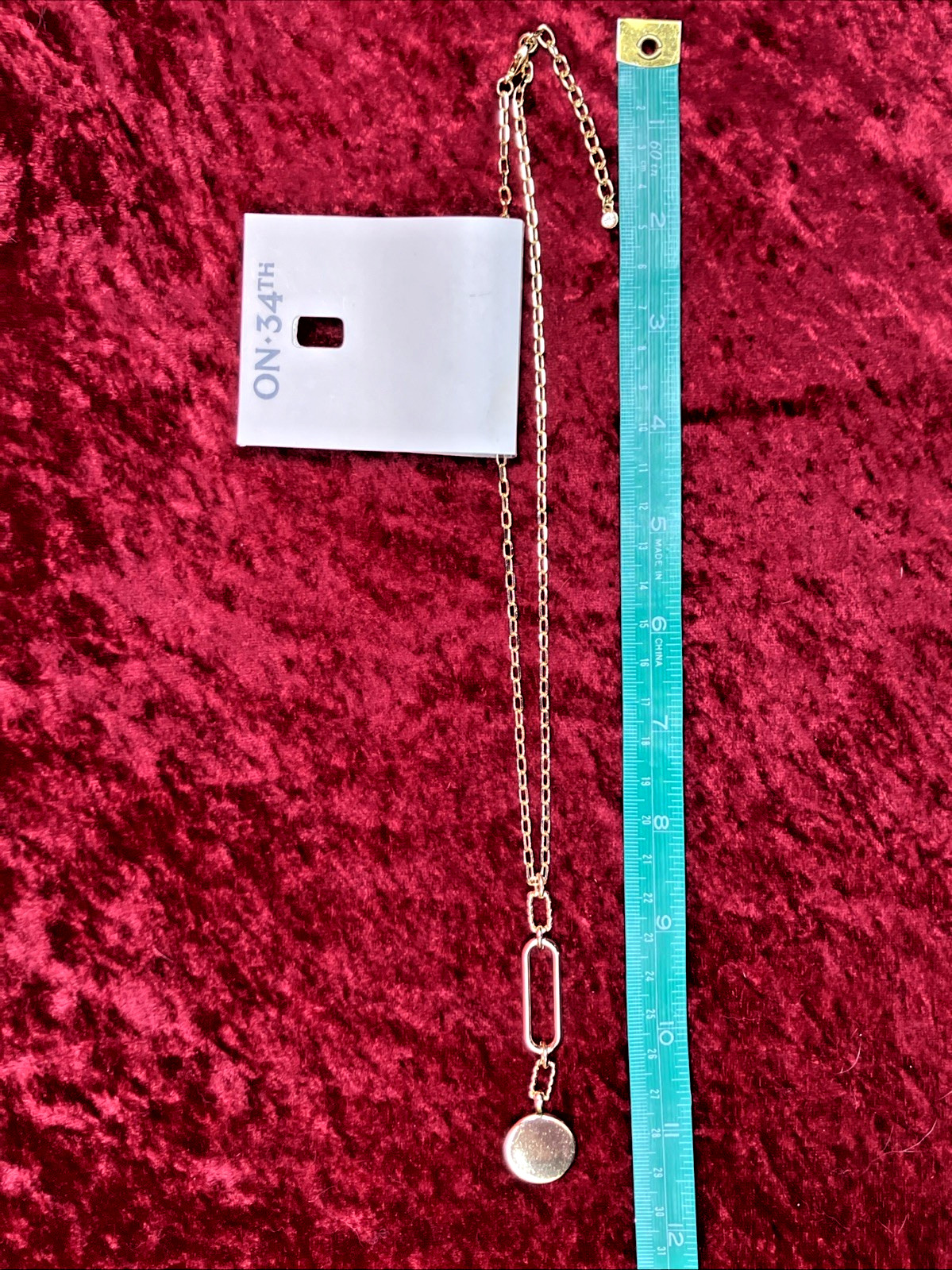 On 34th Gold Tone Twisted Chain Y-Necklace 17in w/ 2 In Ext. NWT $39