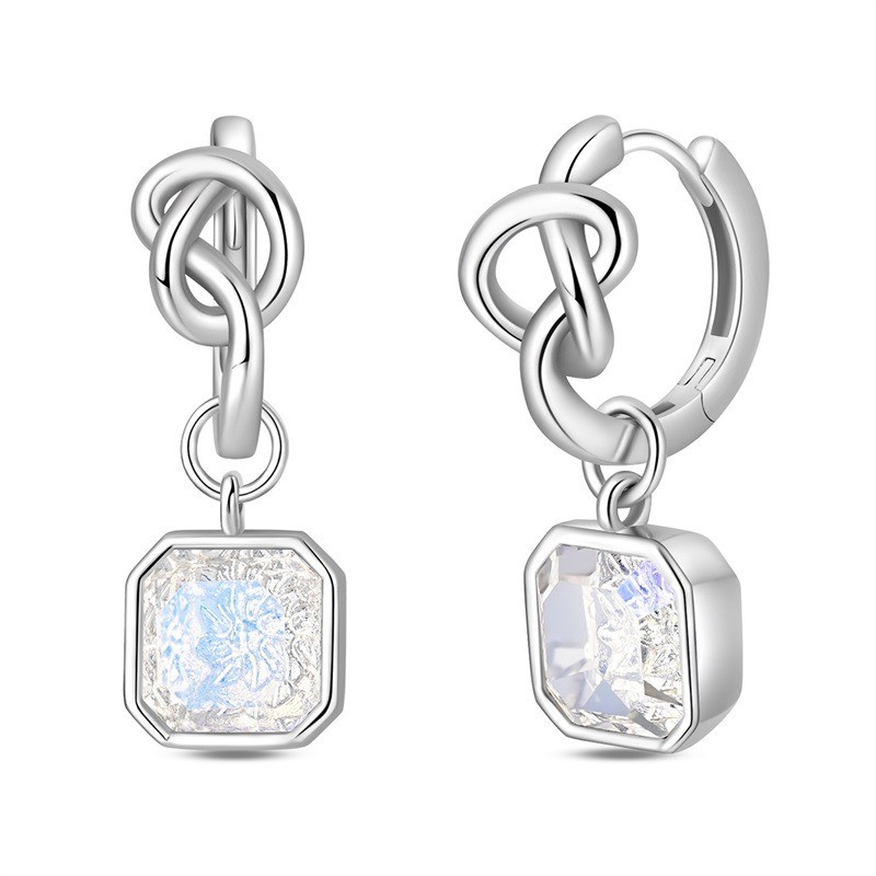 PANDACH 925 Sterling Silver Sweet Sugar Cube Drop Earrings For Women Jewelry