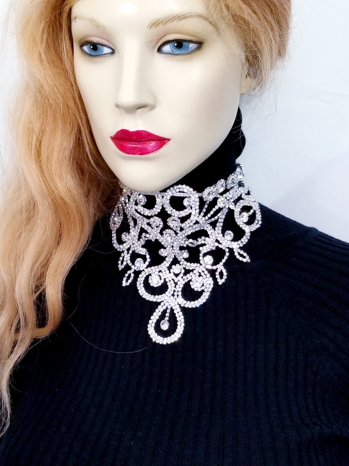 Clear Crystal Choker Rhinestone Crystal Necklace Bridal Prom Pageant Jewelry