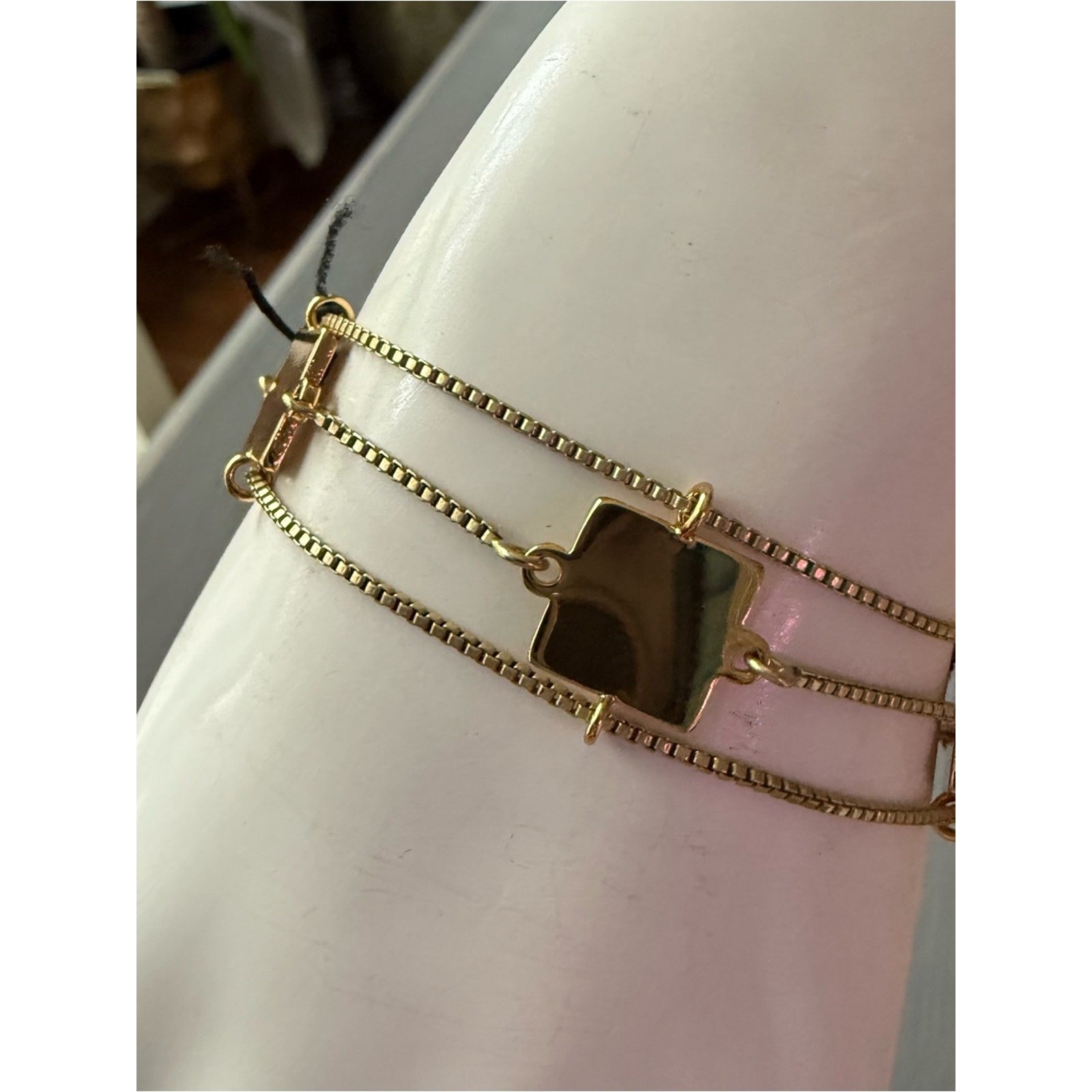 Jenny Bird Gold Tone Triple Chain Bracelet NEW