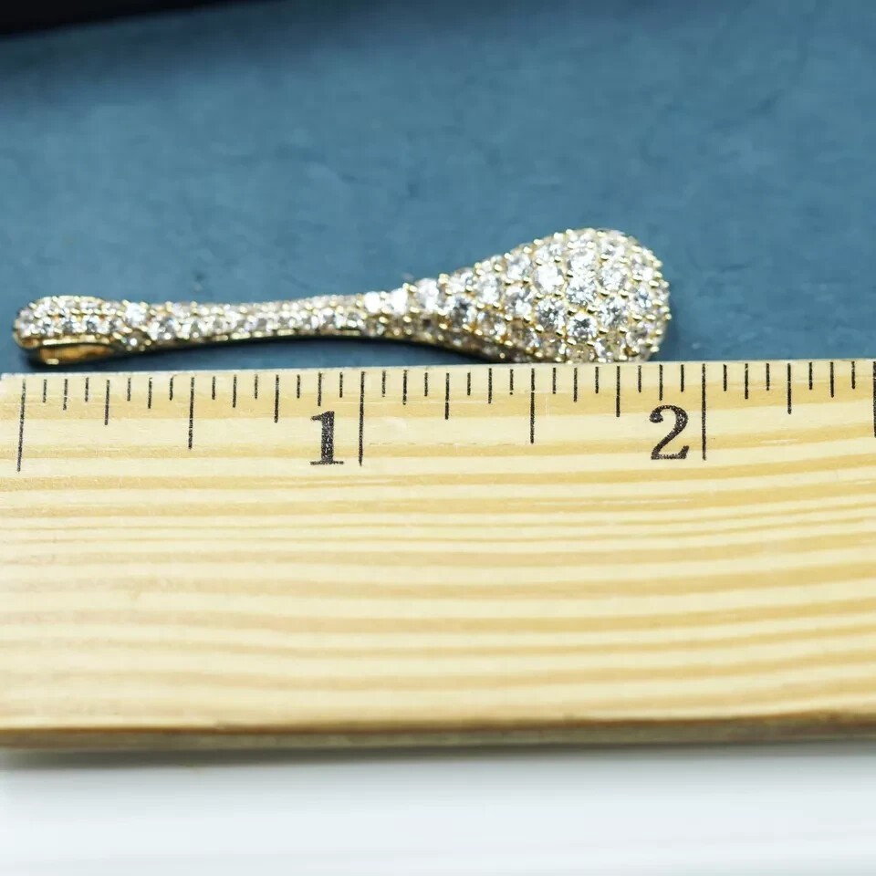 14k Yellow Gold Plated In 2Ct Round Cut Simulated Diamond Stunning Charm Pendant