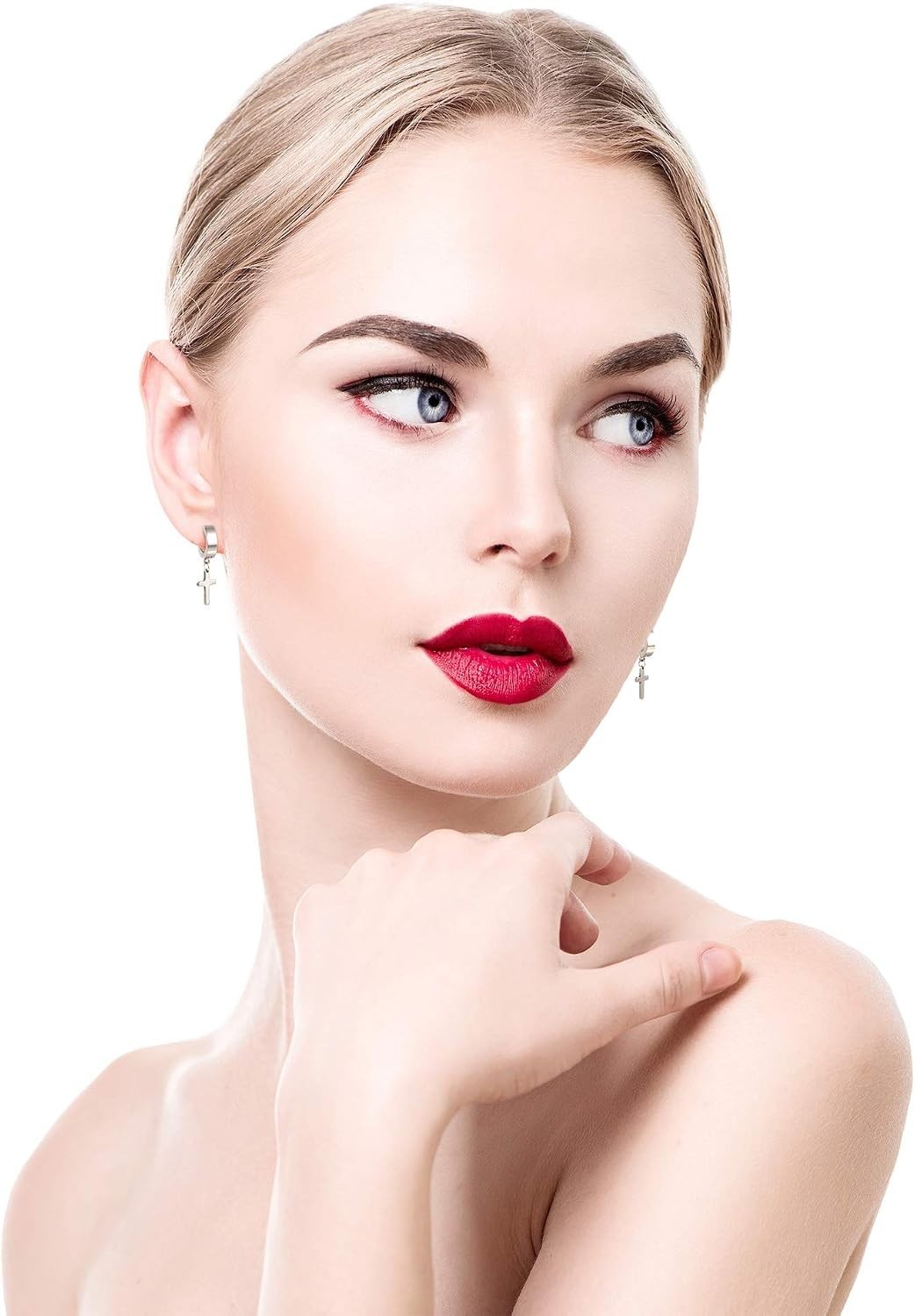 6 Pairs Lightweight Cross Hoop Dangle Earrings – Perfect Gift for All Occasions