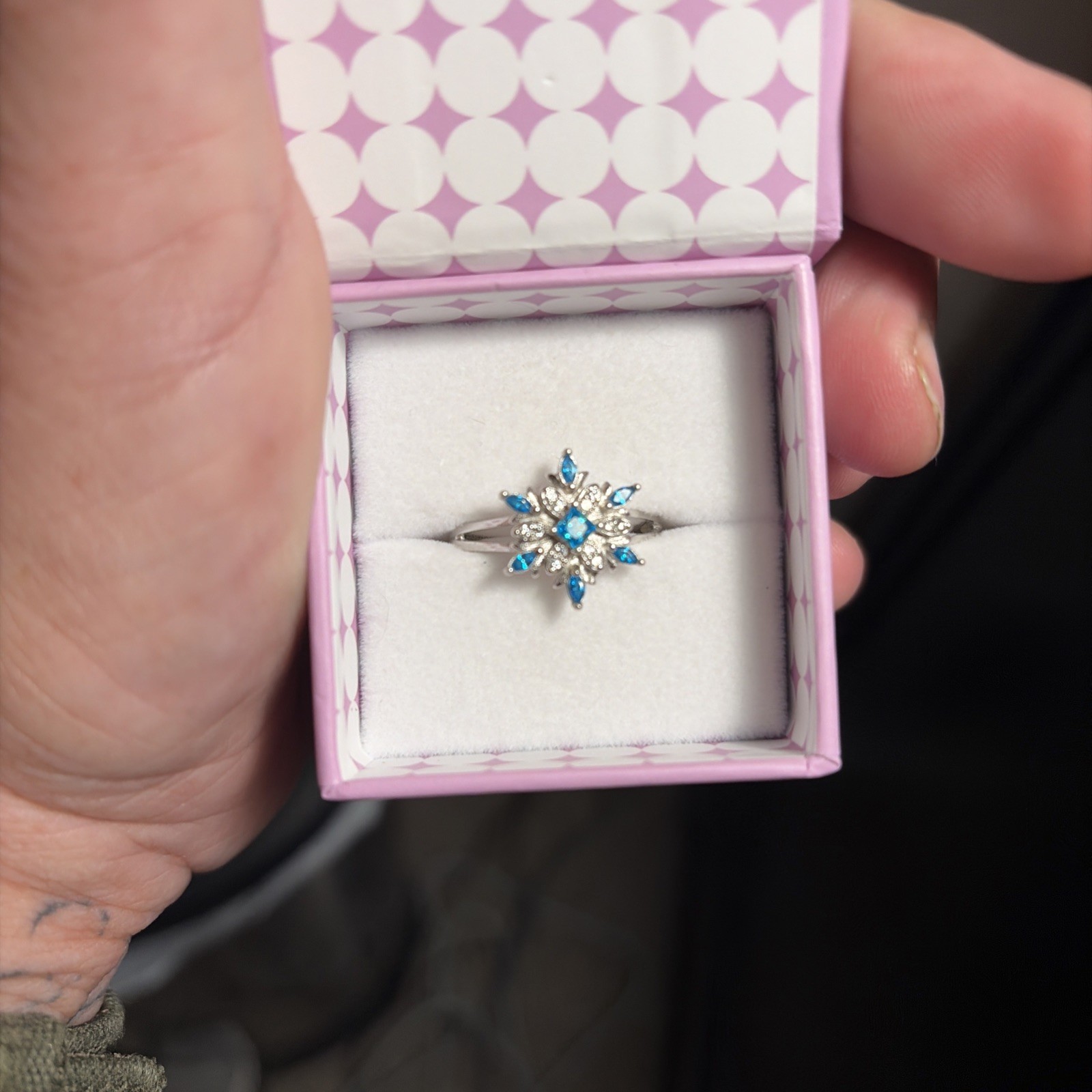 RYZE Coastal Crush CZ White Frost CZ Snowflake Ring 925 Sterling Silver Sz 9