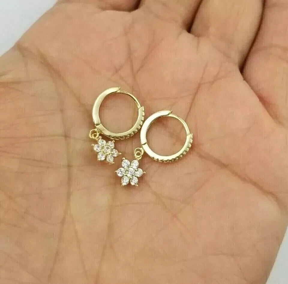 2Ct Round Cut Simulated Diamond Clip On Drop Earrings In 14k Yellow Gold Plated