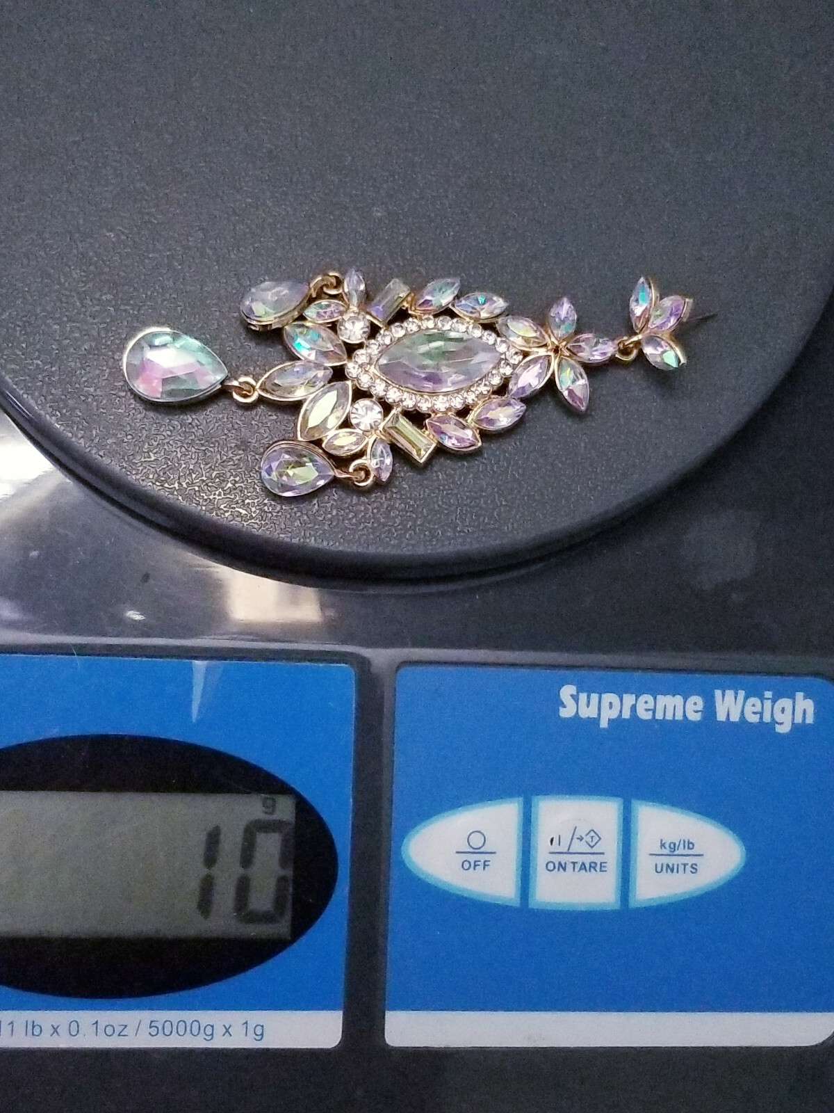 Chandelier Earrings Rhinestone 3.5 in Multi Color