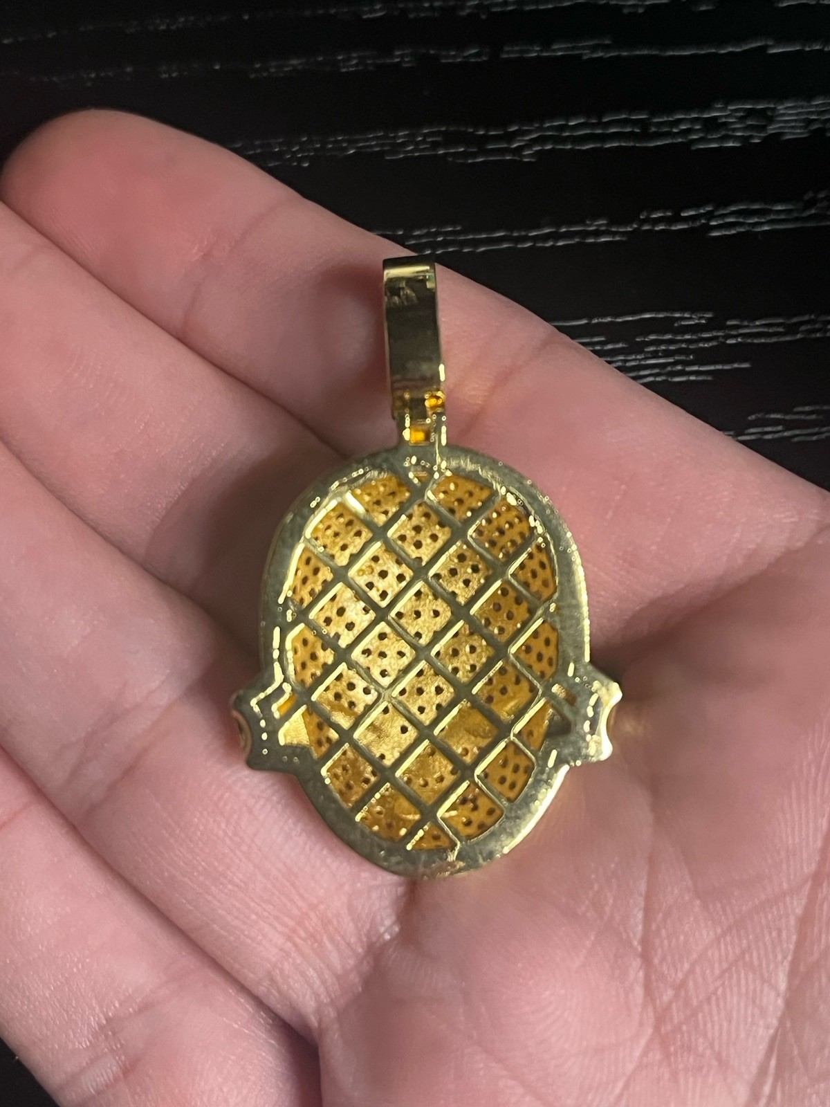 Gold 14k plated over stainless steel with 5A CZ Iced Out Frieza Pendant