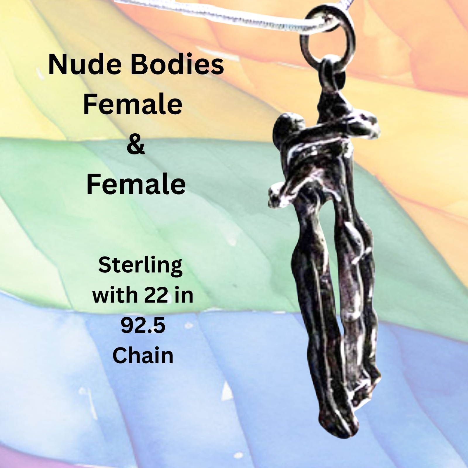 Female bodies Pendant on 22 in 925 chain Lesbian Handmade by JKL X 75
