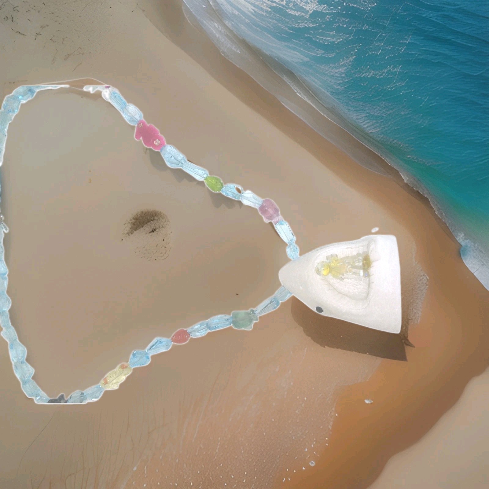 Shark Week Surfer Gemstone Necklace Jewelery Rolex